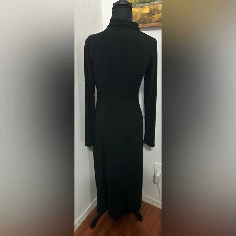 Vince Ruched Long-Sleeve Turtleneck Dress in Black - Size XS - Picture 5 of 8